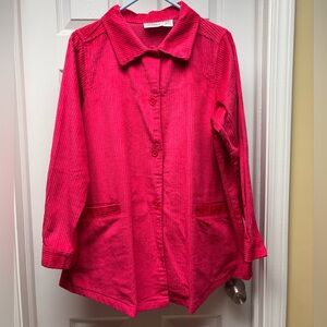 CW Classics Pink Corduroy Button-Up Shirt Jacket – Size M